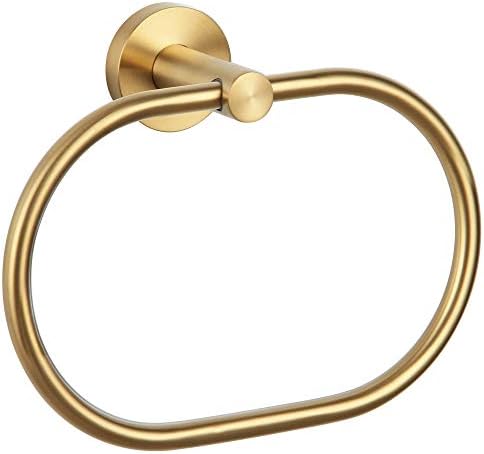 Prsten za peškire od brušenog zlata, ugao jednostavan SUS 304 Moderan držač peškira od nerđajućeg čelika, zidni