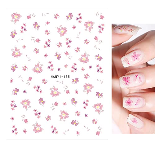 Cvijeće naljepnice za umjetnost noktiju Cherry Blossom 3D samoljepljive naljepnice za nokte Spring Peach Blossom potrepštine za nokte za žene djevojke Sakura Dodaci za nokte DIY ukrasi za nokte, 6kom