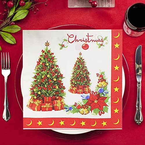 80 Božić salvete za goste, papir za jednokratnu upotrebu Božić drvo snjegović dizajn večera ručni