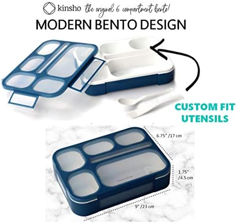 Kinsho paket nepropusnosti Bento kutija za ručak za djecu i odrasle osobe sa 6 odjeljaka + 2x mini bento kutija ručak i spack kutije