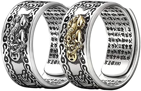 SLINHEWEI 2023 Feng Shui Pixiu Mantra prsten, Anillo Pixiu Feng Shui prsten za muškarce žene, prsten podesiv