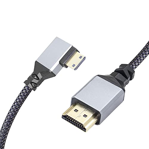 Riieyoca 4K mini HDMI za HDMI adapter kabel, mini HDMI muški do HDMI muški aluminijski kratki najlonski pleten kabel, podrška 4K UHD, za laptop, TV, kamkorder itd.