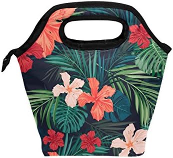 Vipsk torba za ručak za odrasle / muškarce/žene / djecu,šareni akvarel cvijeće zeleno lišće kutija za