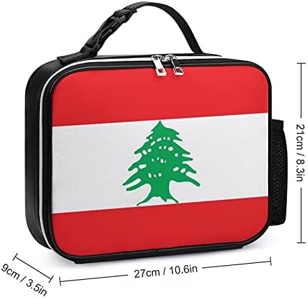 Zastava Libana višekratna torba za ručak izolovana kutija za ručak za kancelarijski posao izlet sa ručkom