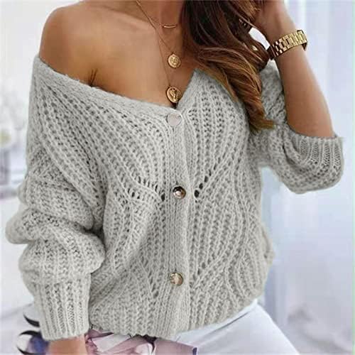 Ženski zimski otvoreni prednji dugi rukav Chunky kabel Klintni kardigan džemper kaputi dugi otvoreni džemperi