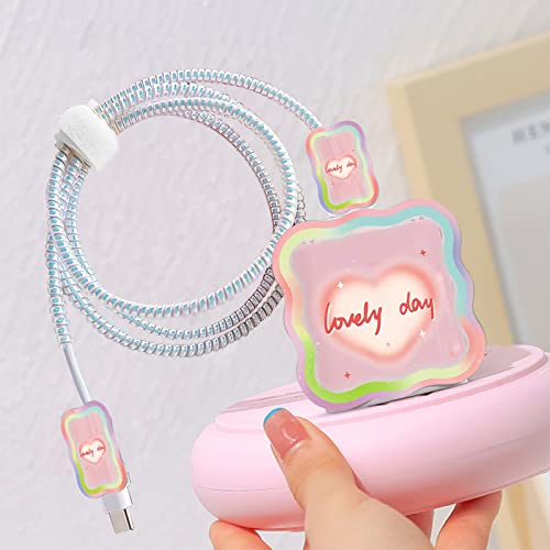 Šareni zaštitnik kabla za iPhone punjač sa simpatičnim ružičastim lijepim Dnevnim dizajnom, meka