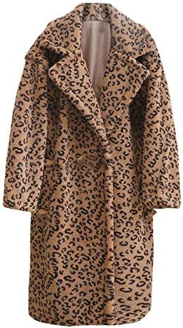 Prdecexlu Basic Jacket za ženske ured dugih rukava za odmor Plus size debeli kaput Leopard Stretch