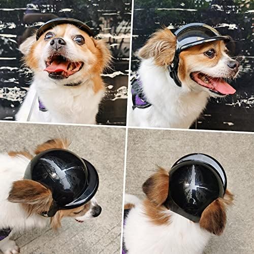Uživanje u kacigu za pse motociklističke kape sa rupama za uši za kućne ljubimce kaciga za psećka šešir sigurnosti za štene male pse, male