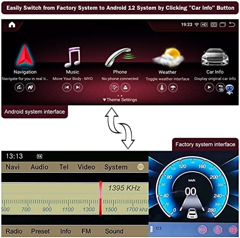 TOP TOP Najnoviji Android 12 Car Stereo 10,25 Automatski ekran za automatsko dodirni za Mercedes Benz Glk Class X204 2009-2015 godina, 8 + 128g, podrška bežičnim karplay-om, globalno vreme, OTA nadogradnja, glasovna kontrola