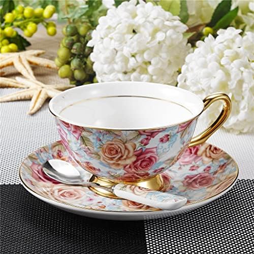 Houkai Europska stila Kina Porcelanski 200ml Čaj za čaj za kućnu kućnu kuhinju Vjenčani poklon sa tanjurom i kašikom