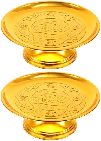 Wakauto košarice 2pcs Budistička ploča koja nudi pneus Ploče Zlatno voćna ladica za hranu za užinu