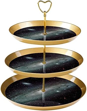 Tort stalak 3 rake za prtljažnike 3 puta za višekratnu pecivo za venčanje za rođendan Čajne zabave, svemir Nebula Galaxy Space