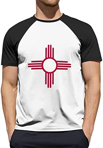 Novi Meksiko simbol Sunca muške kratke rukave Tees u boji Raglan majice pamučne Bejzbol majice