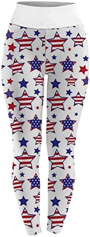 Američka zastava Patriotska nogavica Ženska trbušnjaka Neovisnosti Dan Joga Hlače Ispružite lagane atletske elastične tajice