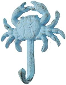 Ručno izrađeni nautički dekor Rustikalno svijetlo plavo liveno željezo Zidna kazna nosača 5 - Kuka od livenog gvožđa - Obalni