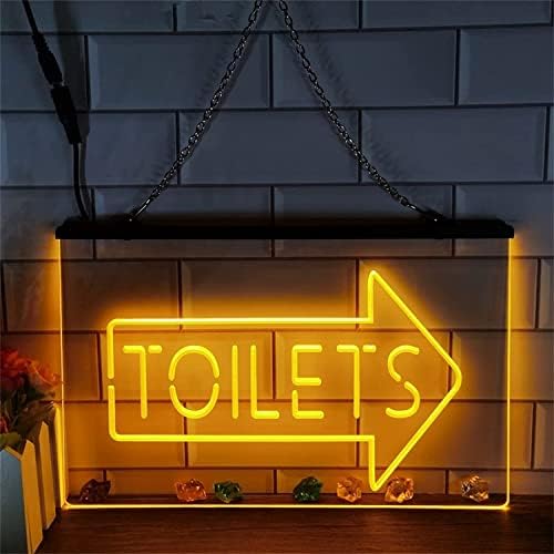 DVTEL WC arrow LED toaleta LED neon, prilagođena toalet Neon, zidni osvetljeni osvetljeni znak, 30x20cm Hotel