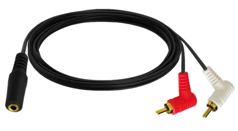 Halokny 3,5 mm do 2RCA adaptera kabla, pozlaćeni desni naglo 1/8 TRS stereo ženski do 90 stupnjeva dual RCA muški i razdjelni adapter kabel