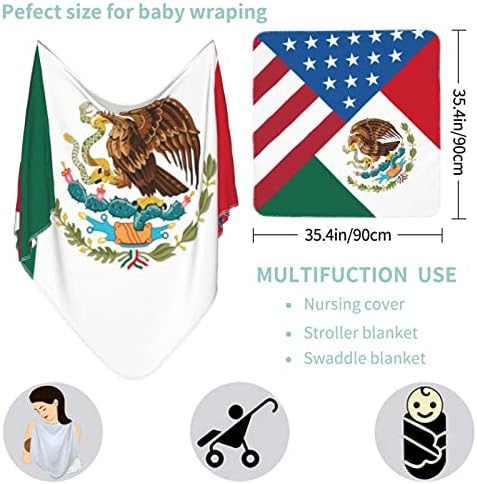 Američka meksička zastava Baby pokrivač za prijemnu pokrivač za novorođenčad novorođenčad omota