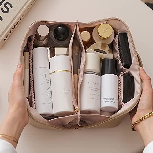 Prekidanje velikih kapaciteta Travel Cosmetic torba, multifunkcionalna torba za šminku, vodootporna PU kožna oprema za šminku s razdjelnicima i ručkom