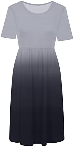 Djevojke odjeća modni kratki rukav pamučni posadni grafički grafički ručak naborana haljina jesen ljetna haljina za žene D6