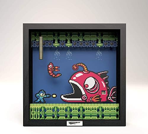 Nivo laboratorija: Megaman 2 - Fish Lantern Fish - 3D kutija za sjenu - Uokvireni dekor za zid,
