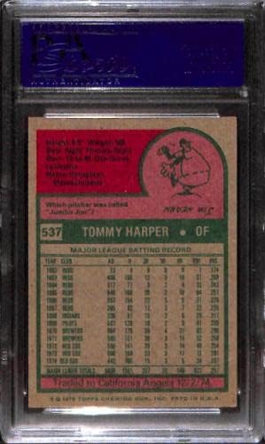 1975 TOPPS 537 Tommy Harper PSA 9 17659460 - Bejzbol kartice u obliku ploča