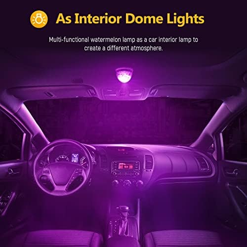 BROVIEW 3.5 lubenica svjetla Dual Revolution Amber Purple za polu kamion prikolicu žmigavac kočioni Marker automobila unutrašnja kupolasta svjetla pomoćne lampe Clear Lens Flush Mount IP67 vodootporan, 1 kom