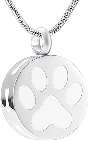 DOTUIARG bijeli emajl pseća kost / šapa Print nakit za uspomenu za kućne ljubimce ogrlica za pogrebnu