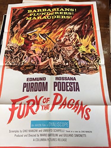 Fury iz pogana, originalni filmski poster 1960-ih, šareni, presavijeni, barbari