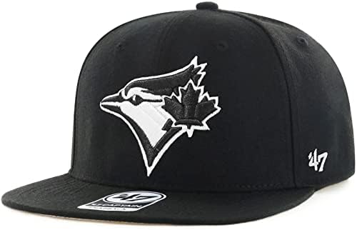 '47. Toronto Blue Jays Muns Womens Nema snimaka Kapetane Podesivi snapback crno bijeli obrisi logotip šešir