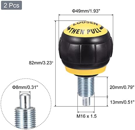 Uxcell M16 dugme za podešavanje fitnesa Rezervni dijelovi za opremu za podešavanje visine kućne kondicije crno žuta 2 kom