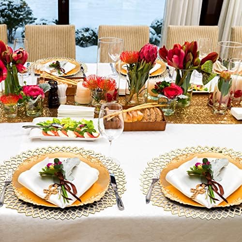 Sieral Set od 24 PVC podmetača izdubite prostirke za stolove za cvijeće od listova ative Wedding Accent