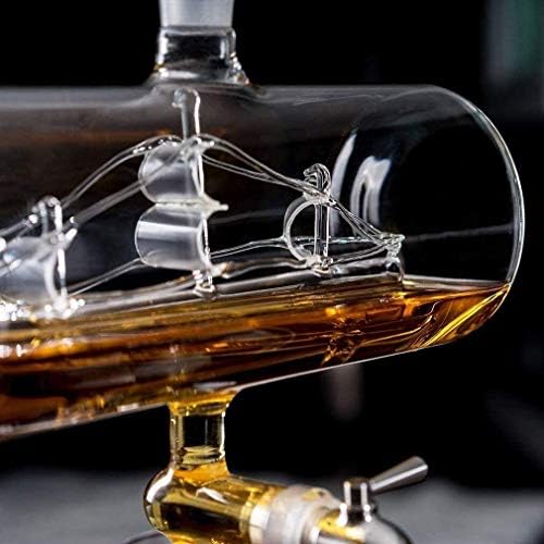 whisky decantador Whisky Decanter Set sa 4 čašama & amp; stalak za hrastovo drvo, jedinstveni dozator