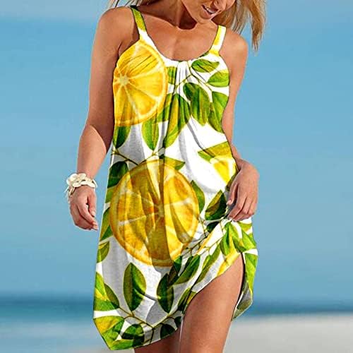 HTHJSCO ženska Casual labava sarafan Boho cvjetna haljina mini haljine bez rukava ljetna plaža za odmor Swing