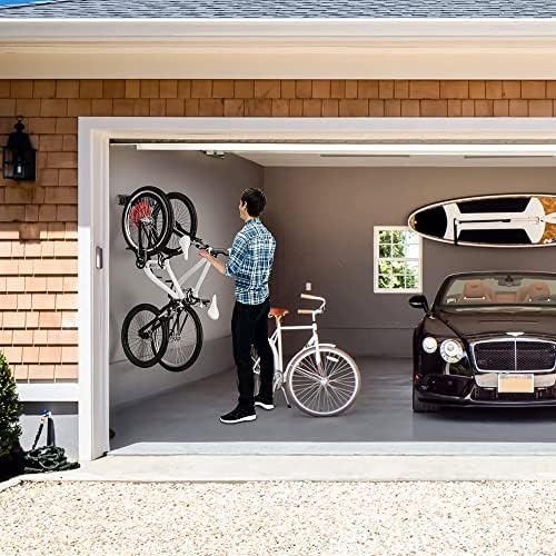Ultrawall stalak za bicikle, garažni nosač za bicikle zidni nosač za 2 bicikla i 1 kacigu, skladište za bicikle za teške uslove rada za uštedu prostora u kući drži do 100 lbs