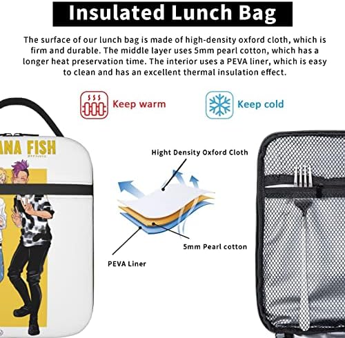 Anime Banana riba torba za ručak 3d štampana vodootporna kutija za ručak prenosive višekratne izolovane torbe za ručak za školska putovanja izlet na otvorenom