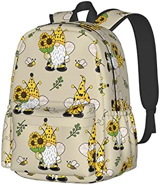 Kiuloam 17 inčni ruksak Gnomes i suncokretore Laptop ruksak ramena torba školske torbe u knjizi casual paypack
