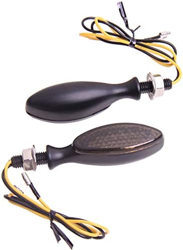 MotorToGo crni LED žmigavac za motocikle treperi mini Torpedo ovalna LED žmigavca Žmigavci kompatibilni za BMW