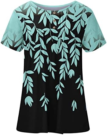 Ženski vrhovi ljetna kratka rukava tunika duga Flowy Shirt Casual Dressy bluze 2023 modni Široki majica za helanke