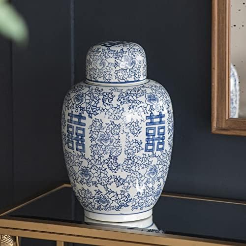A & amp;B početna porculanska vaza 13 plava & amp; Bijela keramička staklenka od đumbira s poklopcem drevni kineski orijentalni stil višenamjenski