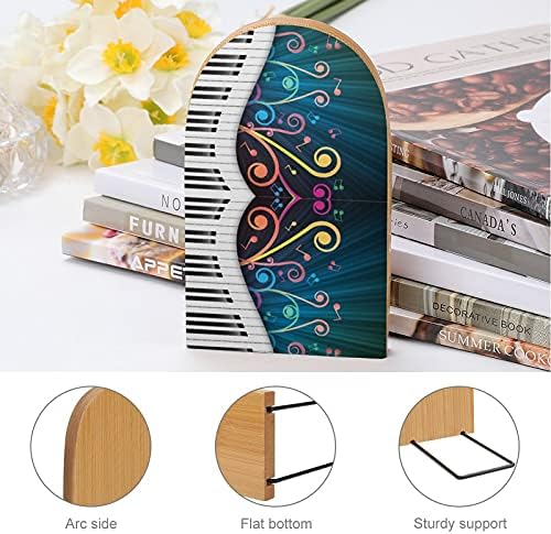 Klavirski ključevi muzička pozadina knjiga završava za police drveni držač držača za knjige za teške knjige razdjelnik moderni dekorativni 1 par