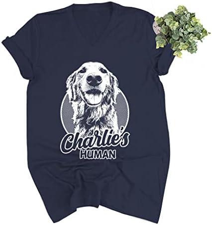 Pawarts pse persoonalizirani pasa košulja V-izrez - Prilagođena majica Grafički tinejdžeri za pseću mamu