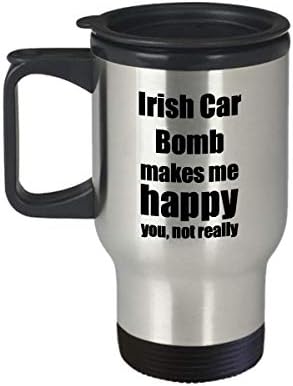 Irca Car Bomb Cocktail Travel Mug Lover Fan Funny Poklon Idea za prijatelja Alkohol Mešani pića Novost kafe čaj 14 oz Insulirani poklopac Commuter