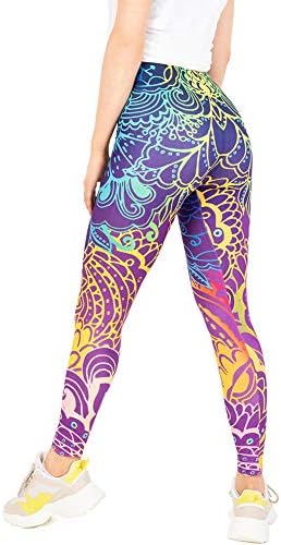 Srednje vučne strukske vježbanje - ženske mandale tiskane joge gamaše, trbuh kontrole pantalone ...