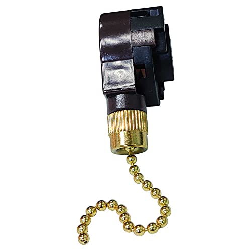 Jifeijidian prekidač stropnog ventilatora 4 brzine 5 žica ZE-268S5 Zing Ear Pull Chain Cord kontrola zamjenski komplet za popravku za viseća svjetla ventilatora uređaji ormar svjetlo zidne lampe Plastična školjka mesing