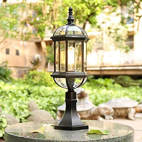 ZJHYXYH RUSTIC vodootporna svjetiljka za stup, vintage vanjski stakleni LED rasvjeta, vile Vrtni trijem kućni krajolik svjetla