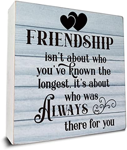 Prijateljstvo nije u tome koga poznajete drveni dekor sa znakom kutija, citat prijateljstva Drvena kutija znak