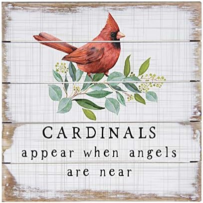 Jednostavno rečeno rustikalni okvir – kardinali se pojavljuju kada su anđeli blizu - inspirativna i utješna poruka - 10 x 10 x 1.5-pravo drvo ručno rađeno u SAD-u