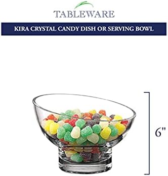 Badash Kira Crystal Candy Dish ili posuda za serviranje-6 Ručno rađena Kristalna posuda bez olova bez usta sa kosim obodom - odličan poklon za uređenje doma za vjenčanje, domaćinstvo & Praznici