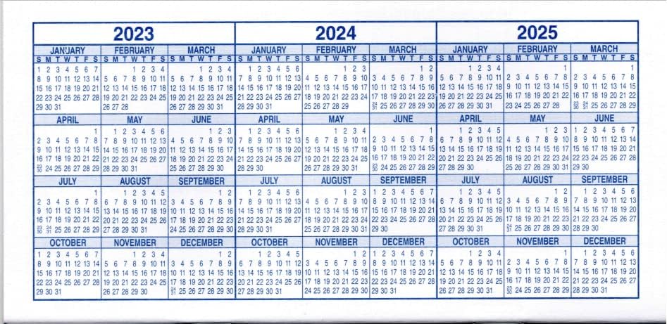 5 registara čekovnih knjiga sa kalendarima 2023/2024/2025
